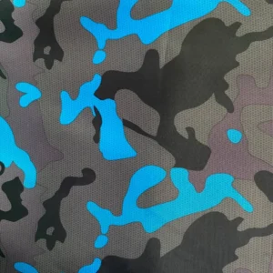 Tela-Tafeta-Camuflada-Azul-Turquesa Tafeta Estampada